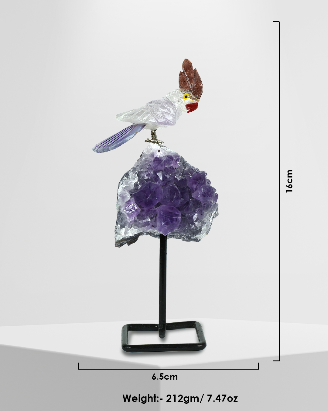 Strength Gemstone Bird (Steel Stand)