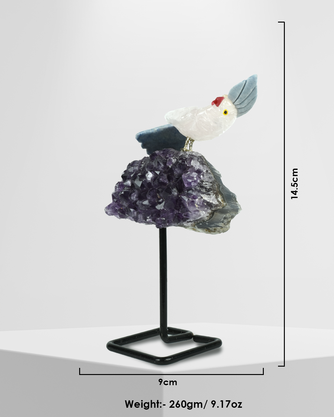 Divine Gemstone Bird (Steel Stand)