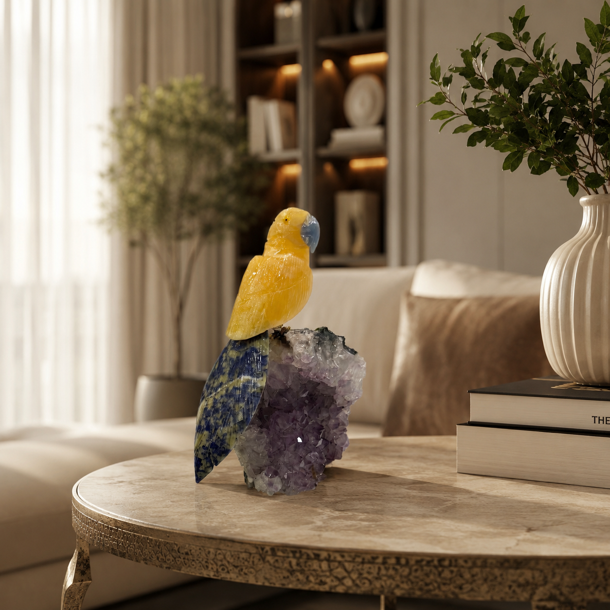 Solara Amethyst Gemstone Bird – Crystal Parrot Home Décor, Joy & Wisdom Symbol | 6.7 Inch, 0.832 kg
