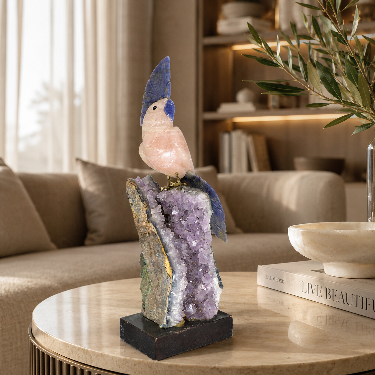 Aurelisse Amethyst Gemstone Bird – Crystal Parrot Home Décor, Love & Serenity Symbol | 11.5 Inch, 1.44 kg