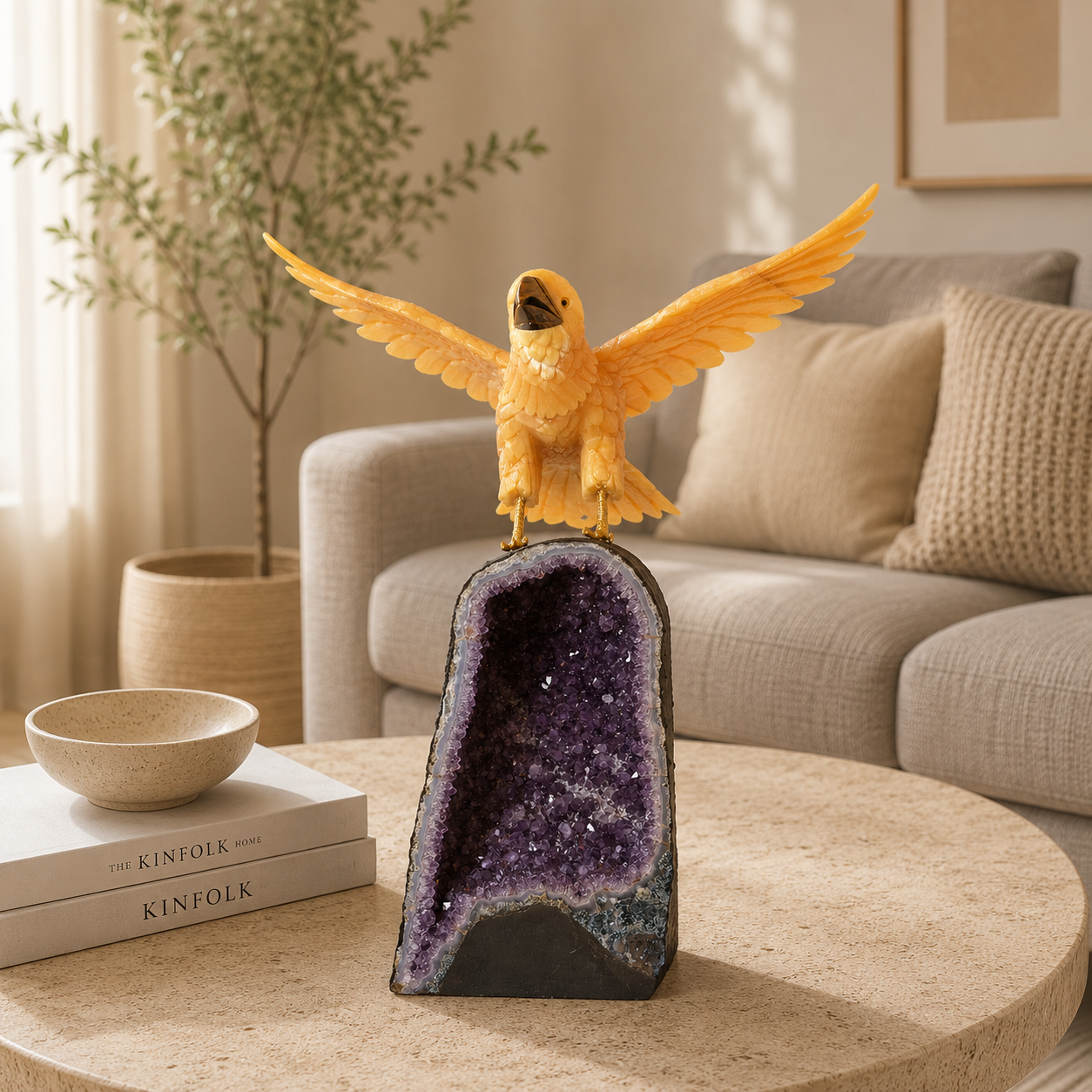 Aurecrest Amethyst Gemstone Eagle – Power, Vision & Prosperity Symbol | 32 Inches, 42Kg