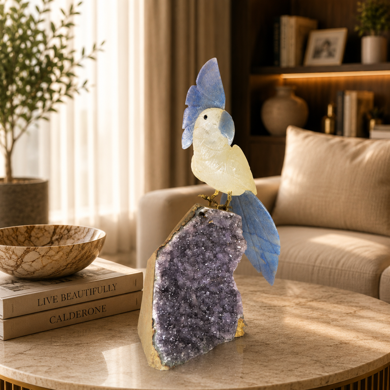 Auracrest Clear Quartz Gemstone Bird – Wisdom & Harmony Symbol | 9.9 Inch, 1.176 kg