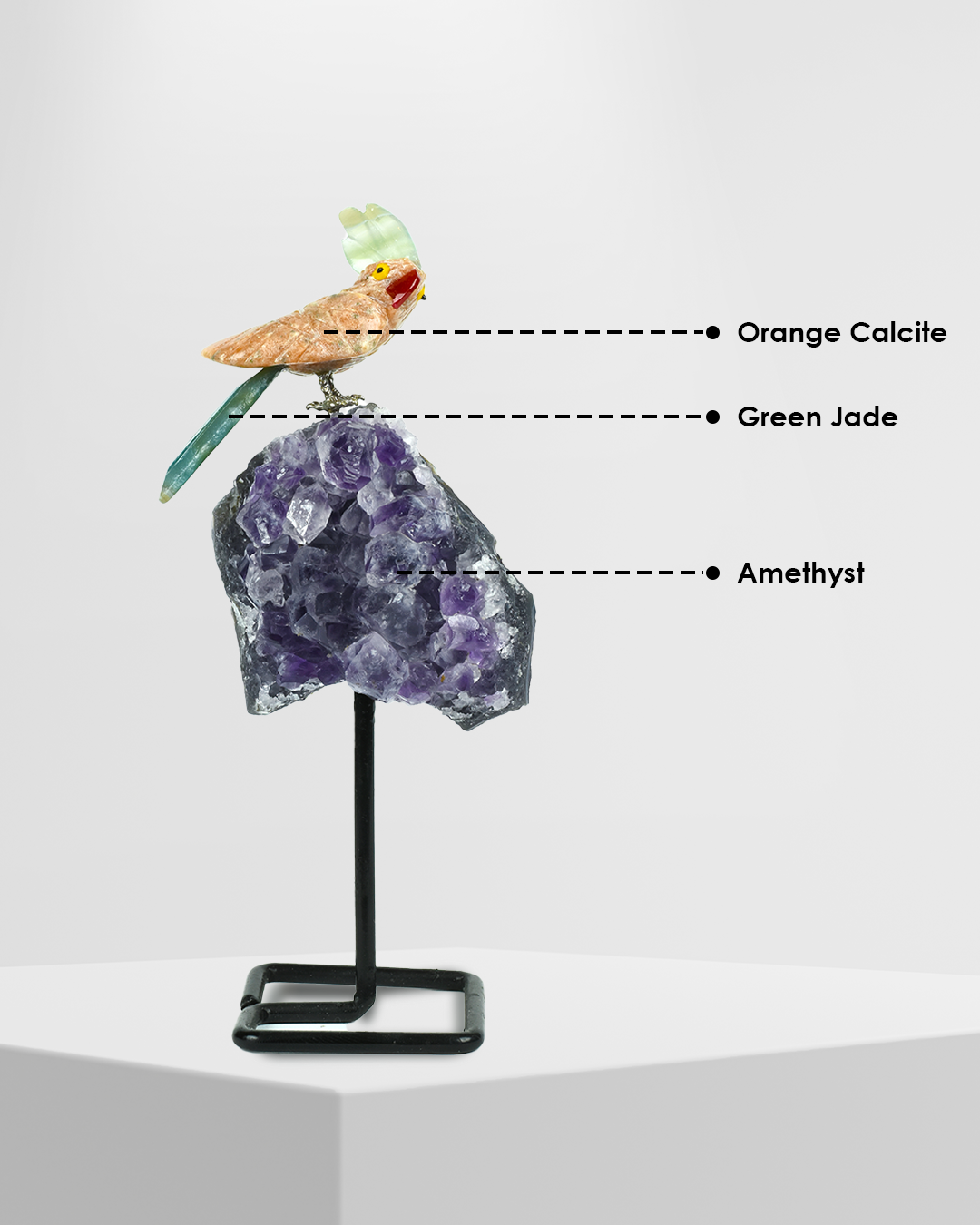 Joy Gemstone Bird  (Steel Stand )