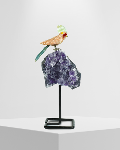 Joy Gemstone Bird  (Steel Stand )