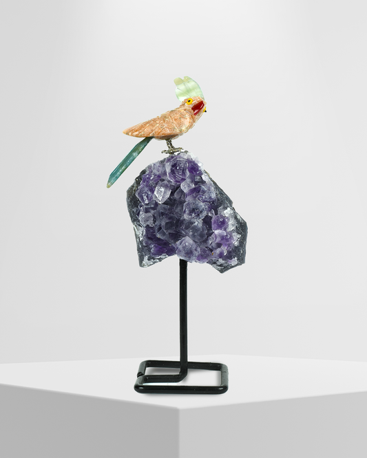 Joy Gemstone Bird  (Steel Stand )