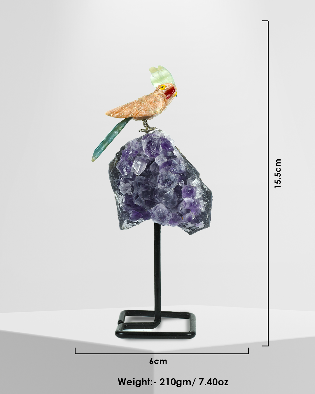 Joy Gemstone Bird  (Steel Stand )