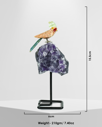 Joy Gemstone Bird  (Steel Stand )
