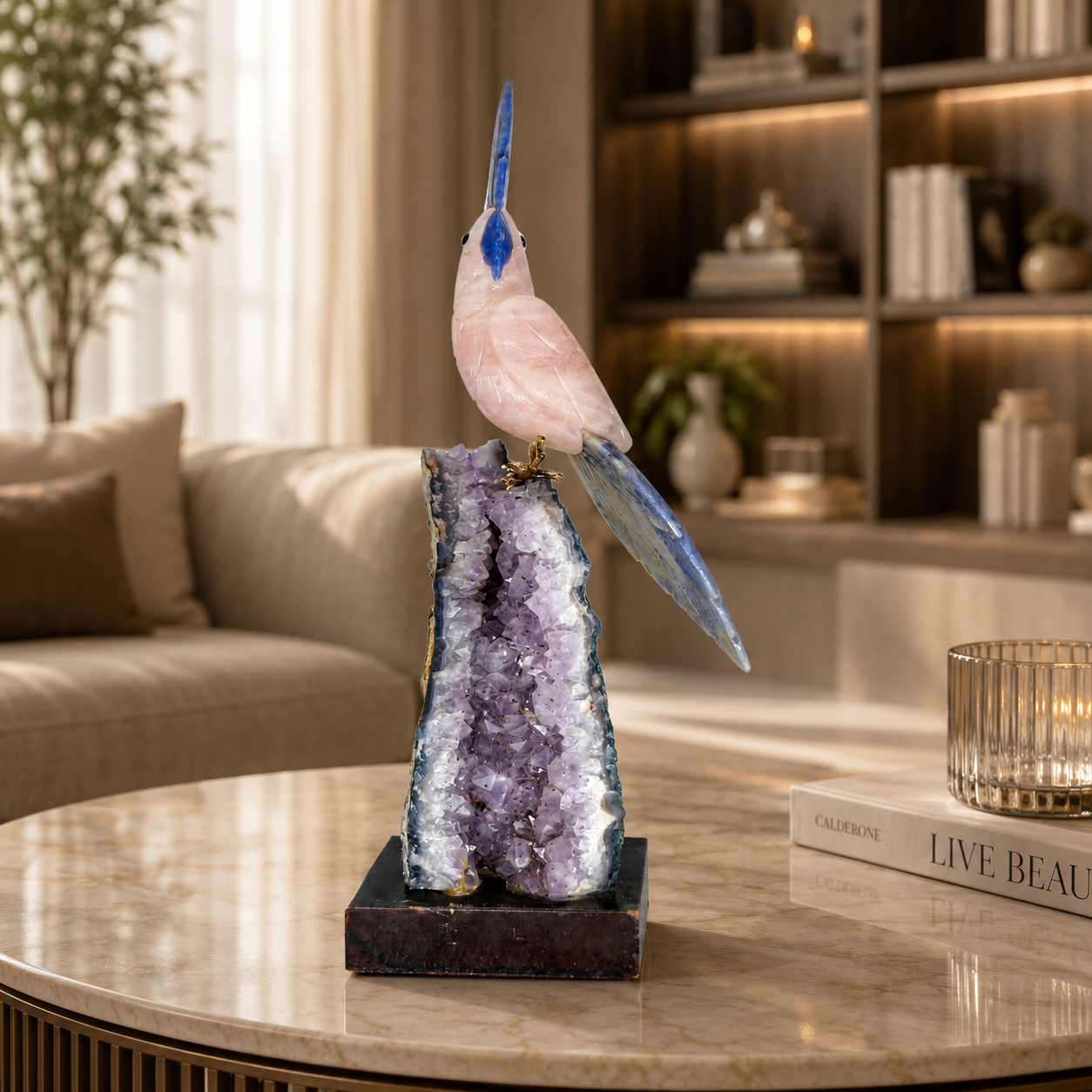 Aurelisse Amethyst Gemstone Bird – Crystal Parrot Home Décor, Love & Serenity Symbol | 11.5 Inch, 1.44 kg
