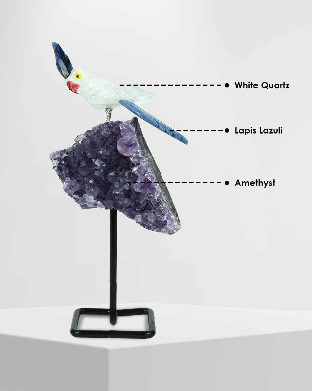 Purity Gemstone Bird (Steel Stand)