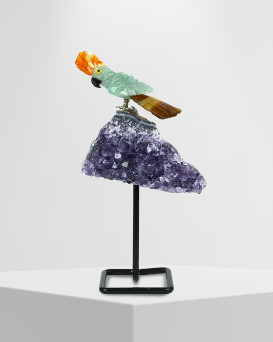 Energy Gemstone Bird (Steel stand)