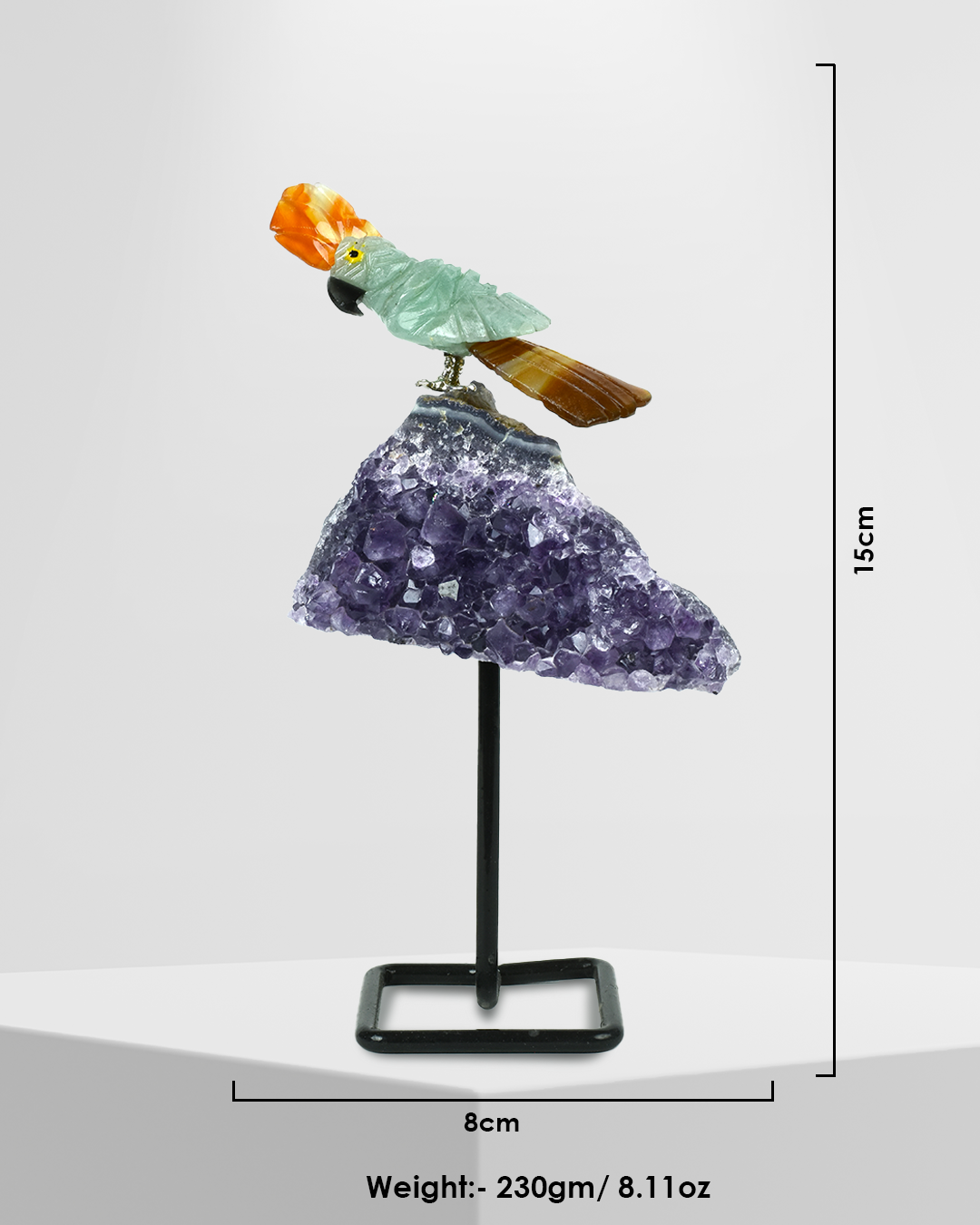 Energy Gemstone Bird (Steel stand)