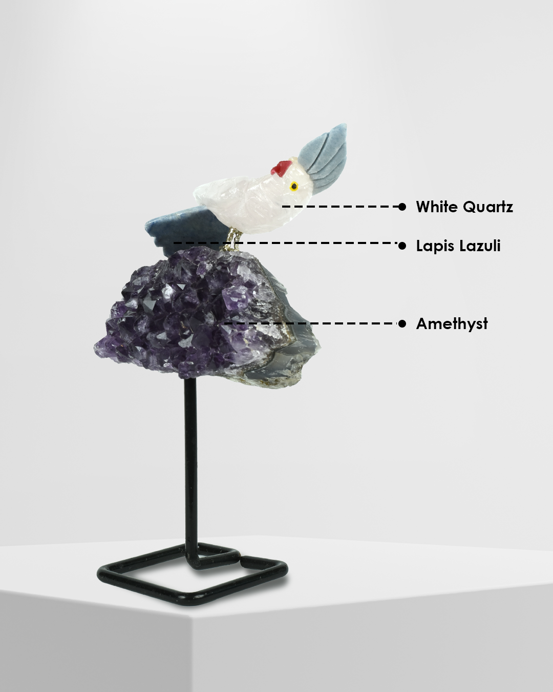 Divine Gemstone Bird (Steel Stand)