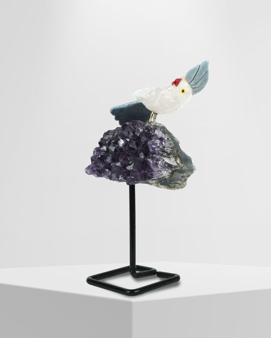 Divine Gemstone Bird (Steel Stand)