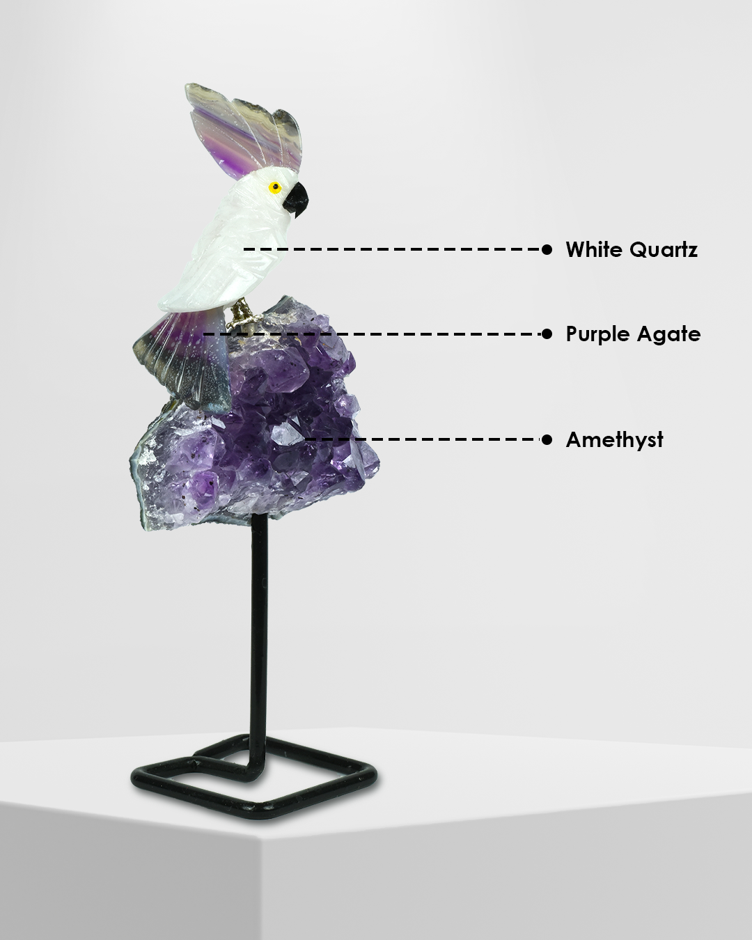 Vision Gemstone Bird ( Steel Stand)