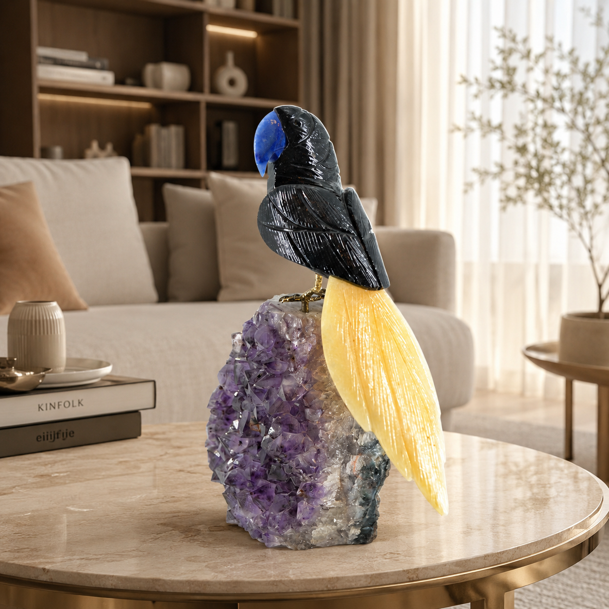 Noctevia Amethyst Gemstone Bird – Protective Energy & Positivity Symbol | 8.2 Inch, 1.5 kg