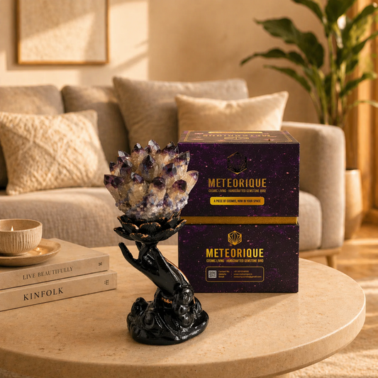 Celestara Amethyst Crystal Cluster – Handcrafted Gemstone Décor, Calm & Energy Amplifier (3 Inch, 320 gm)