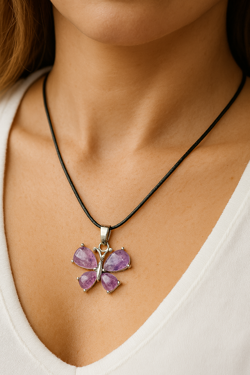 Amethyst Stone Butterfly | Pendant