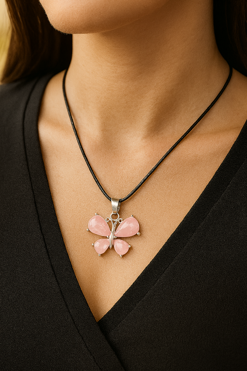 Rose Quartz Butterfly | Pendant
