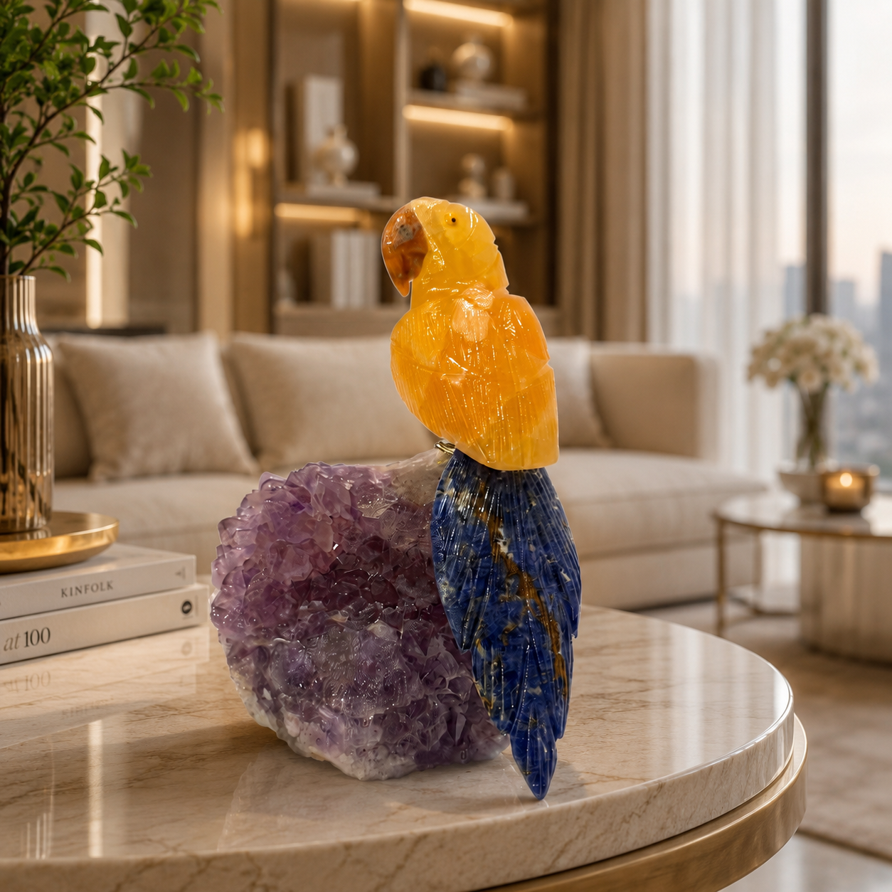Solara Amethyst Gemstone Bird – Crystal Parrot Home Décor, Wisdom & Positivity Symbol | 5 Inch, 0.734 kg