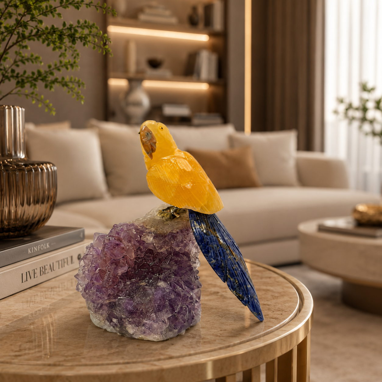 Solara Amethyst Gemstone Bird – Crystal Parrot Home Décor, Wisdom & Positivity Symbol | 5 Inch, 0.734 kg