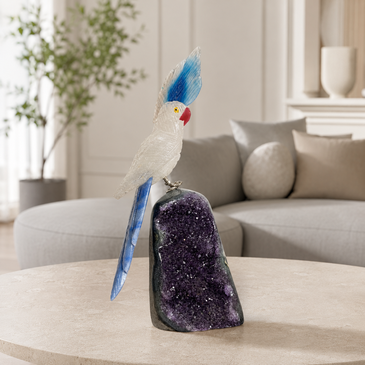Aurelume White Quartz Gemstone Bird – Grace, Purity & Serenity Symbol | 8 Inch, 662 gm