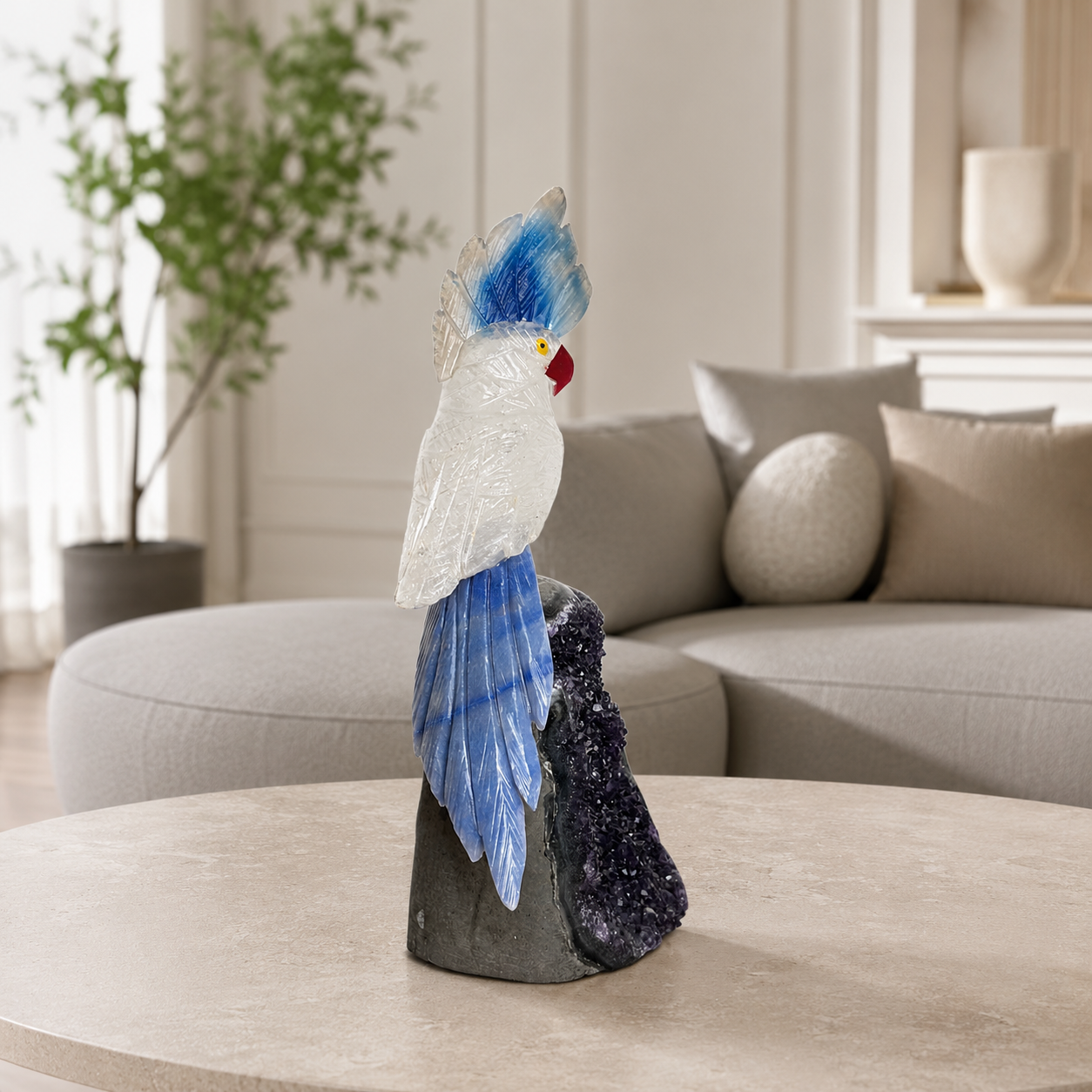 Aurelume White Quartz Gemstone Bird – Grace, Purity & Serenity Symbol | 8 Inch, 662 gm