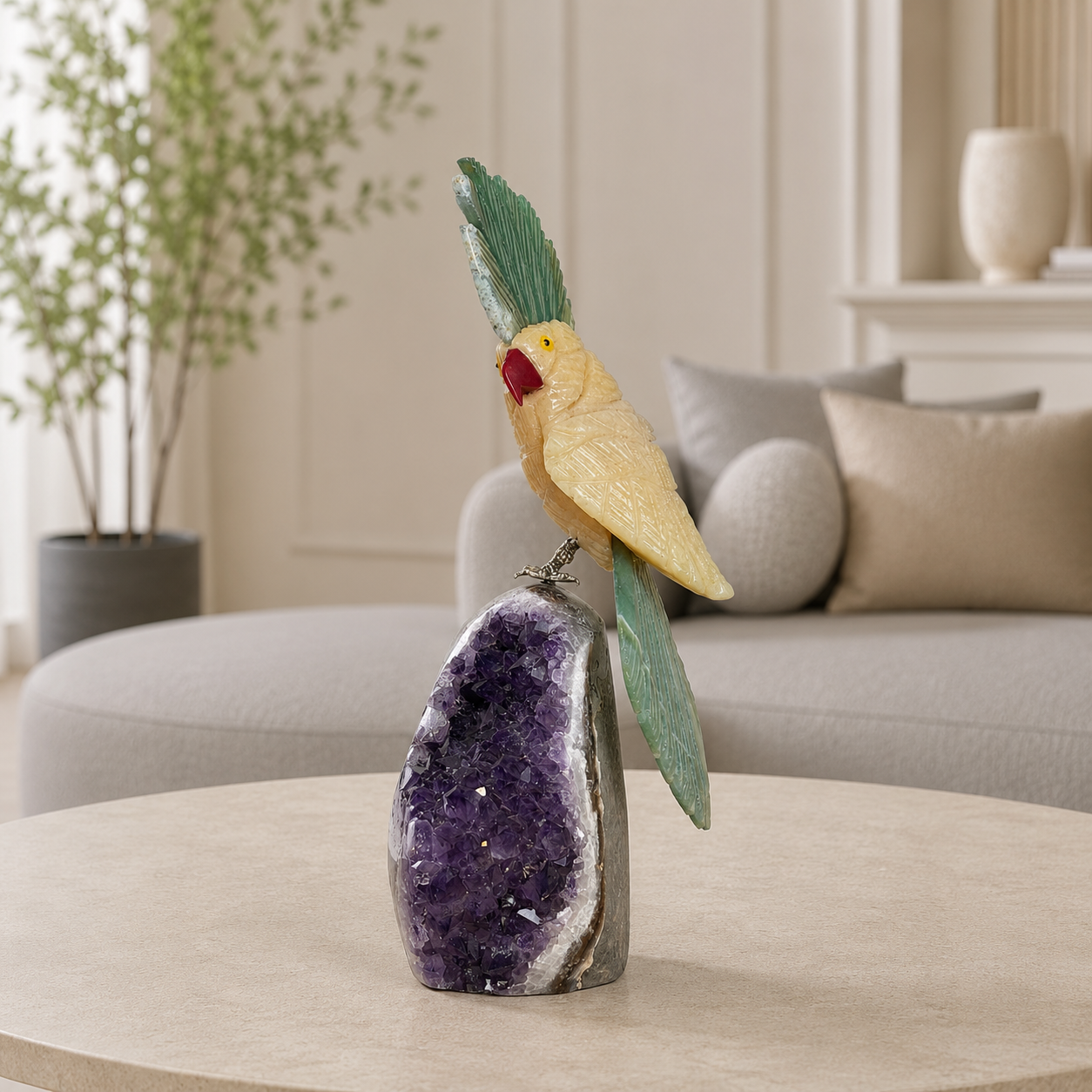 Aureflora Yellow Calcite Gemstone Bird – Prosperity, Growth & Harmony Symbol | 7 Inch, 536 gm