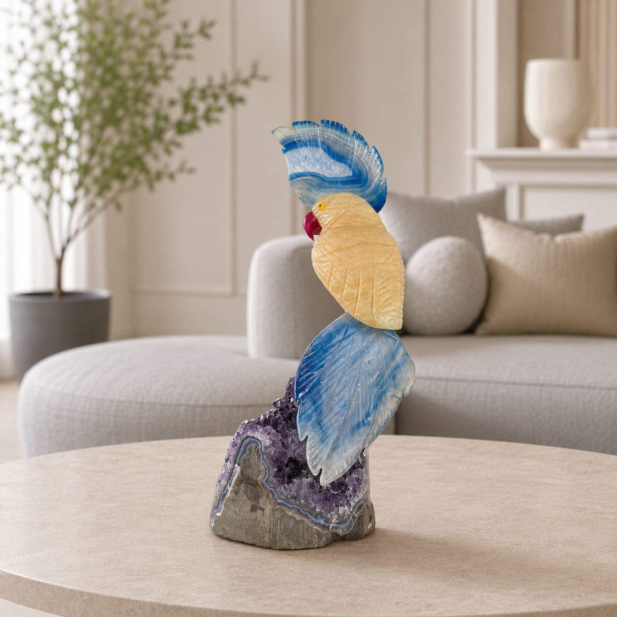 Auravelle Yellow Calcite Gemstone Bird – Joy, Creativity & Abundance Symbol | 7 Inch, 612 gm