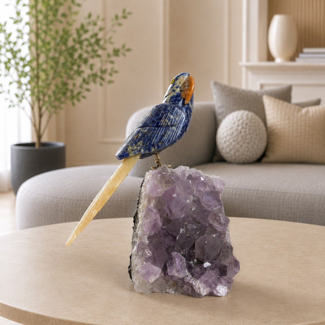 Aurecrest Blue Sodalite Gemstone Bird – Wisdom, Confidence & Clarity Symbol | 5.4 Inch, 670 gm