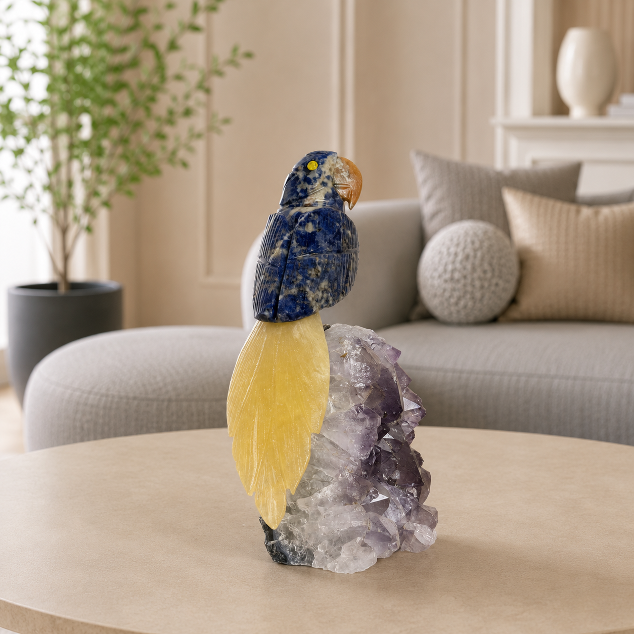 Aurecrest Blue Sodalite Gemstone Bird – Wisdom, Confidence & Clarity Symbol | 5.4 Inch, 670 gm