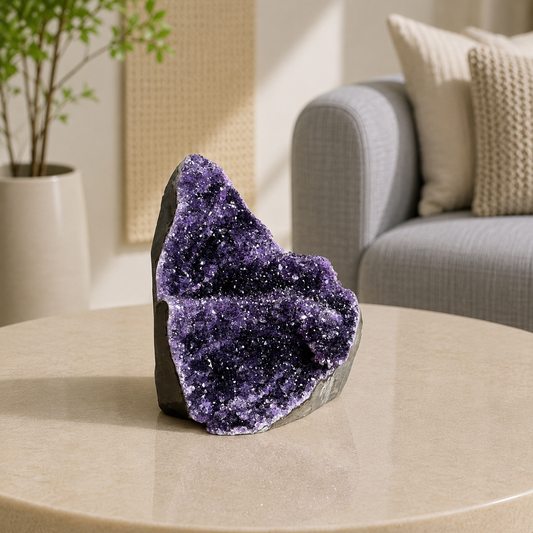 Aurethys Amethyst Crystal Cave – Natural Amethyst Geode Décor, Protection & Harmony Symbol