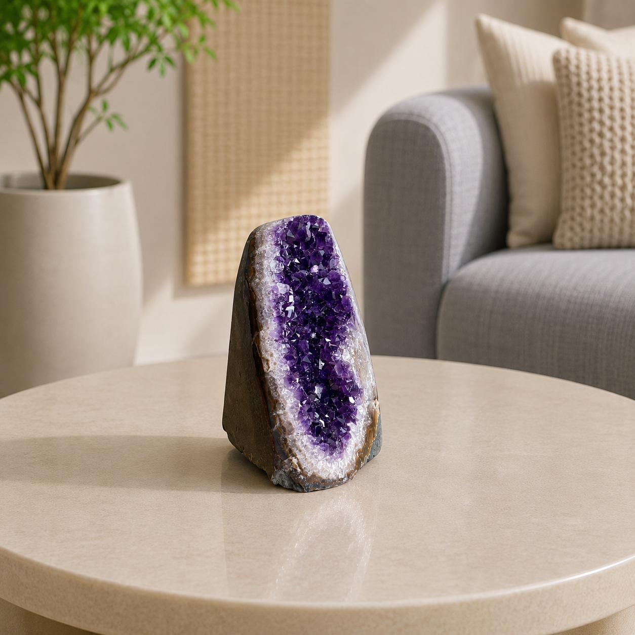 Aurevanta Amethyst Crystal Tower – Natural Amethyst Geode Décor, Clarity & Protection Symbol