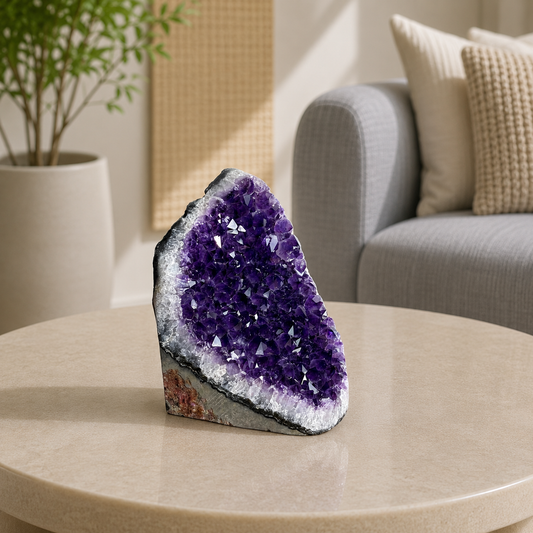 Aurellion Amethyst Crystal Geode – Natural Amethyst Energy Décor, Harmony & Protection Symbol