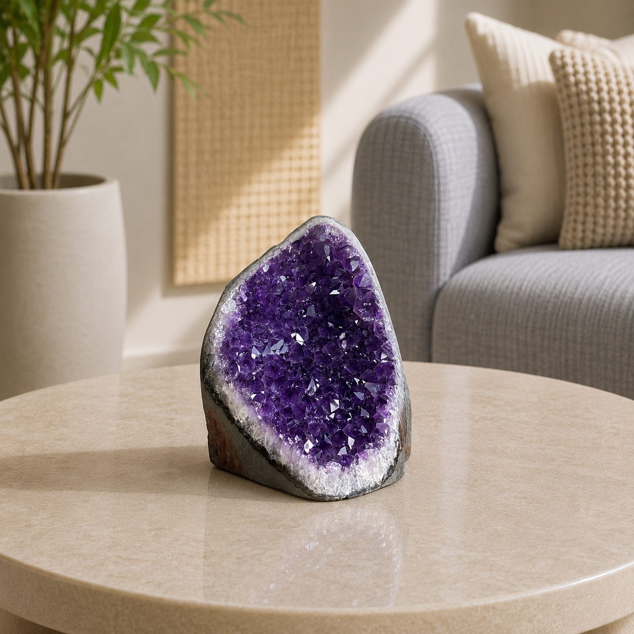 Aurellion Amethyst Crystal Geode – Natural Amethyst Energy Décor, Harmony & Protection Symbol
