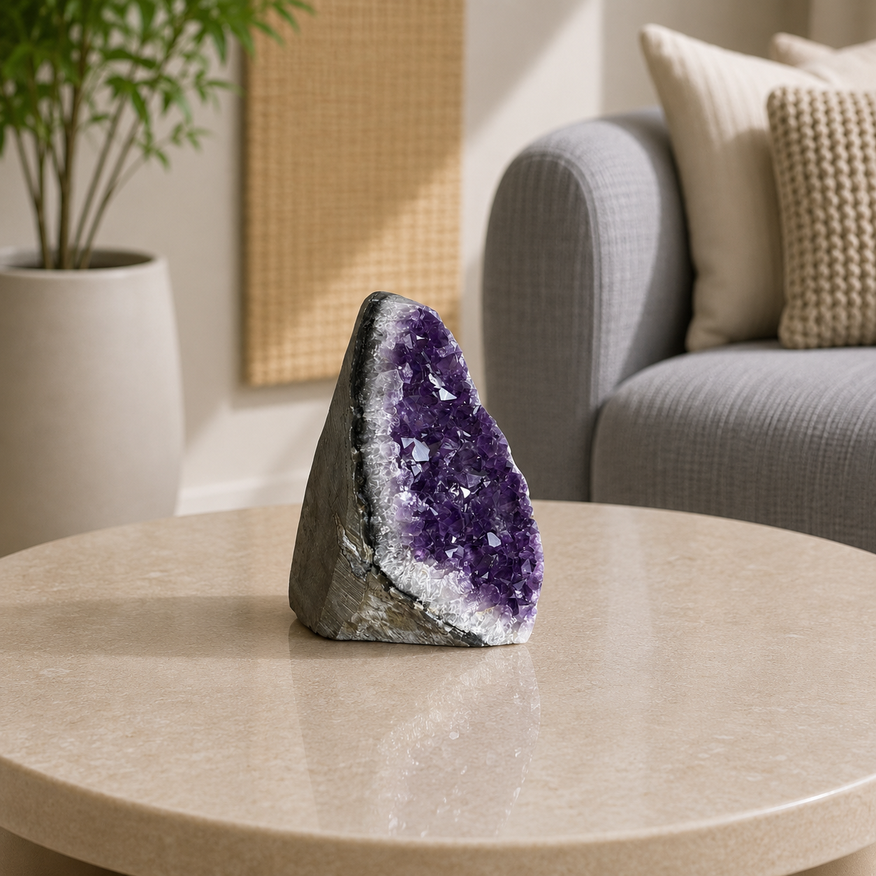 Aurevior Amethyst Crystal Geode – Natural Amethyst Décor Stone, Peace & Clarity Symbol
