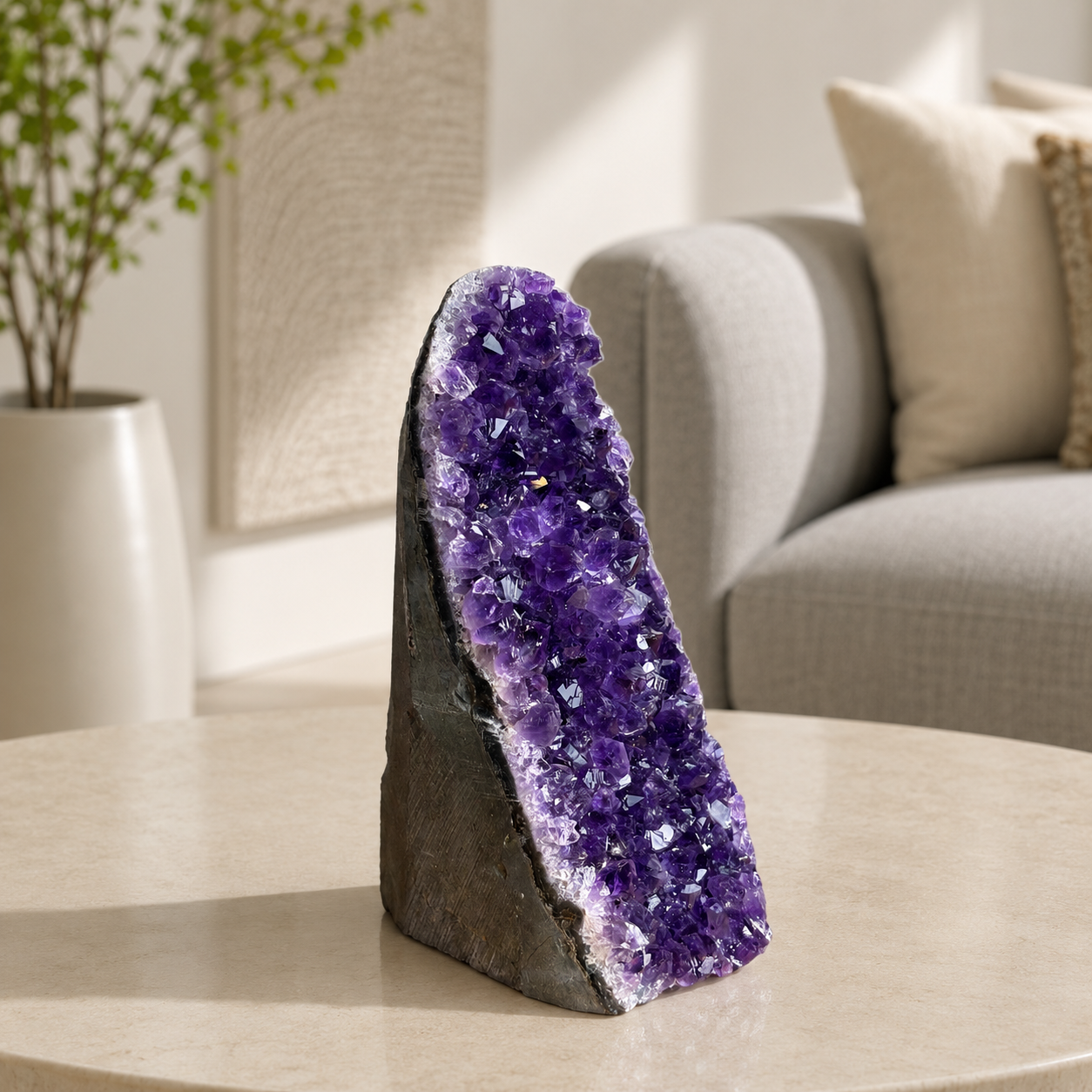 Aurevion Amethyst Crystal Tower – Natural Amethyst Geode Décor, Peace & Positive Energy Symbol