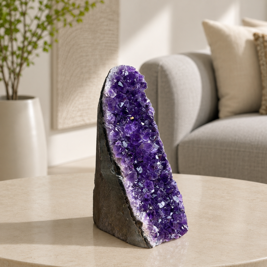 Aurevion Amethyst Crystal Tower – Natural Amethyst Geode Décor, Peace & Positive Energy Symbol