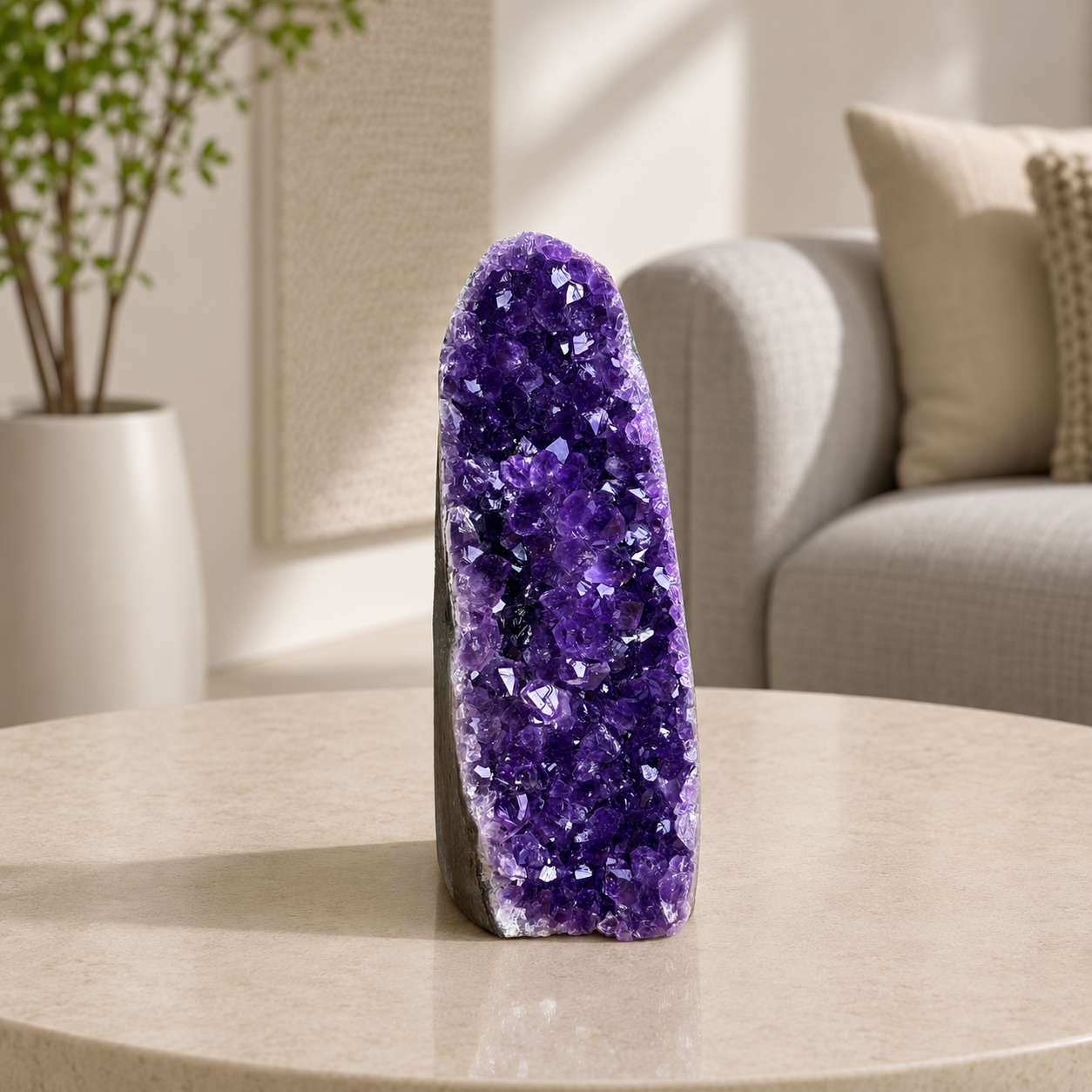 Aurevion Amethyst Crystal Tower – Natural Amethyst Geode Décor, Peace & Positive Energy Symbol