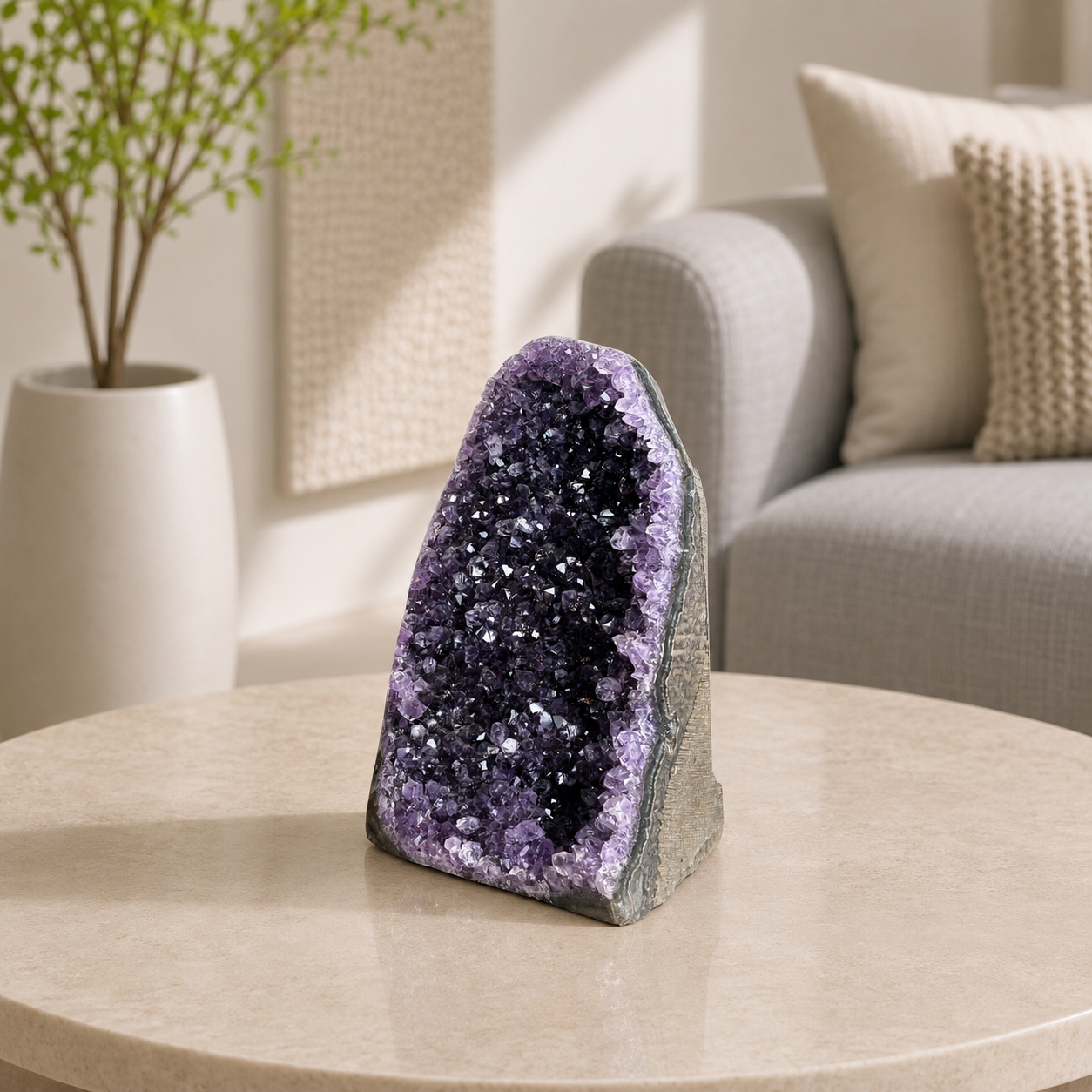 Auravelle Amethyst Crystal Cave – Natural Amethyst Geode Décor, Calm & Harmony Symbol