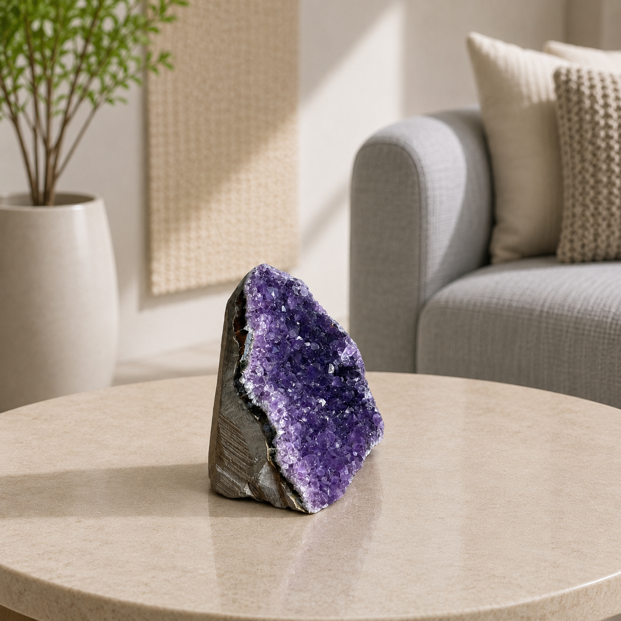 Aurevique Amethyst Crystal Geode – Natural Amethyst Décor Stone, Clarity & Peace Symbol