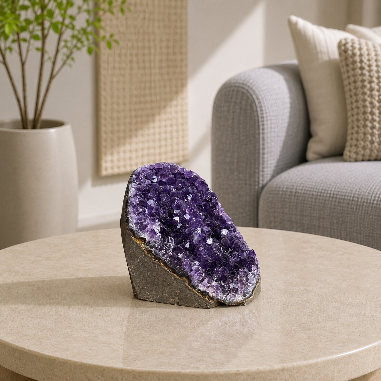 Auremora Amethyst Crystal Cave – Natural Amethyst Geode Décor, Peace & Harmony Symbol