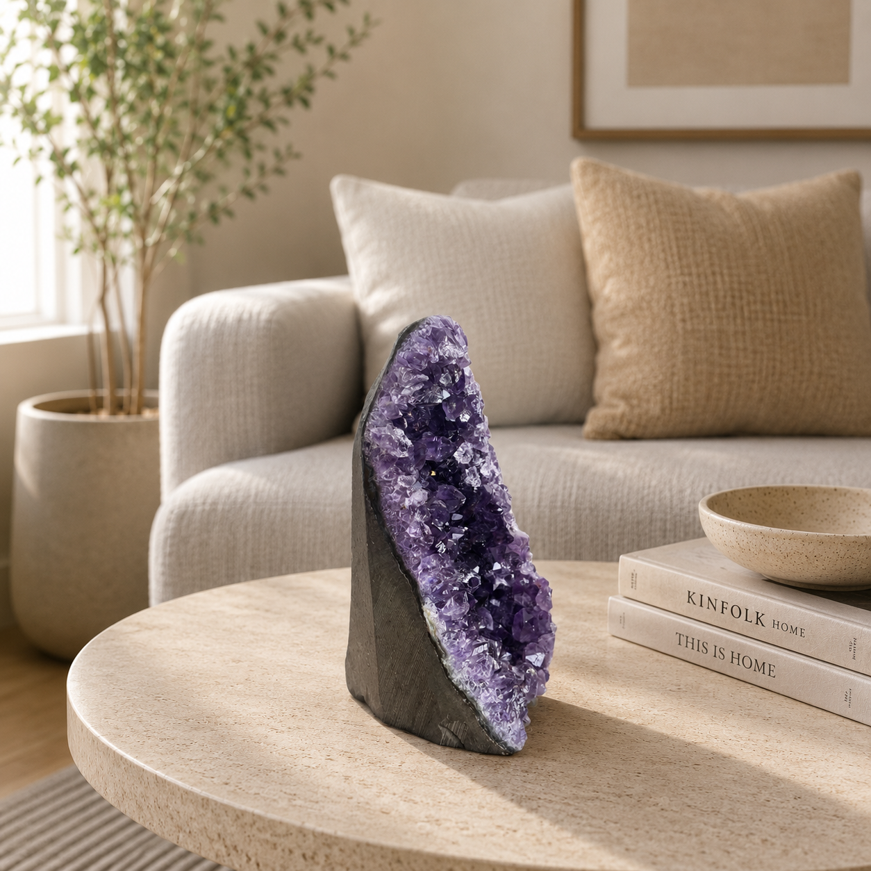 Elarique Amethyst Crystal Décor – Natural Geode Tower, Clarity & Serenity Symbol (4 Inch, 448 gm)