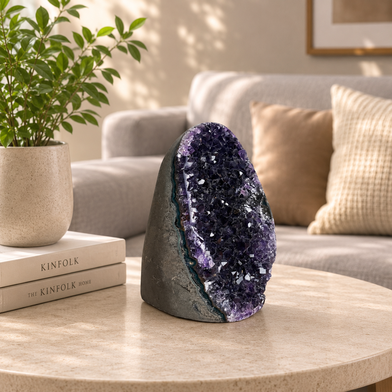 Noctavelle Amethyst Crystal Cave – Natural Gemstone Home Décor, Calm & Clarity Symbol (3 Inch, 602 gm)