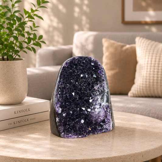 Noctavelle Amethyst Crystal Cave – Natural Gemstone Home Décor, Calm & Clarity Symbol (3 Inch, 602 gm)
