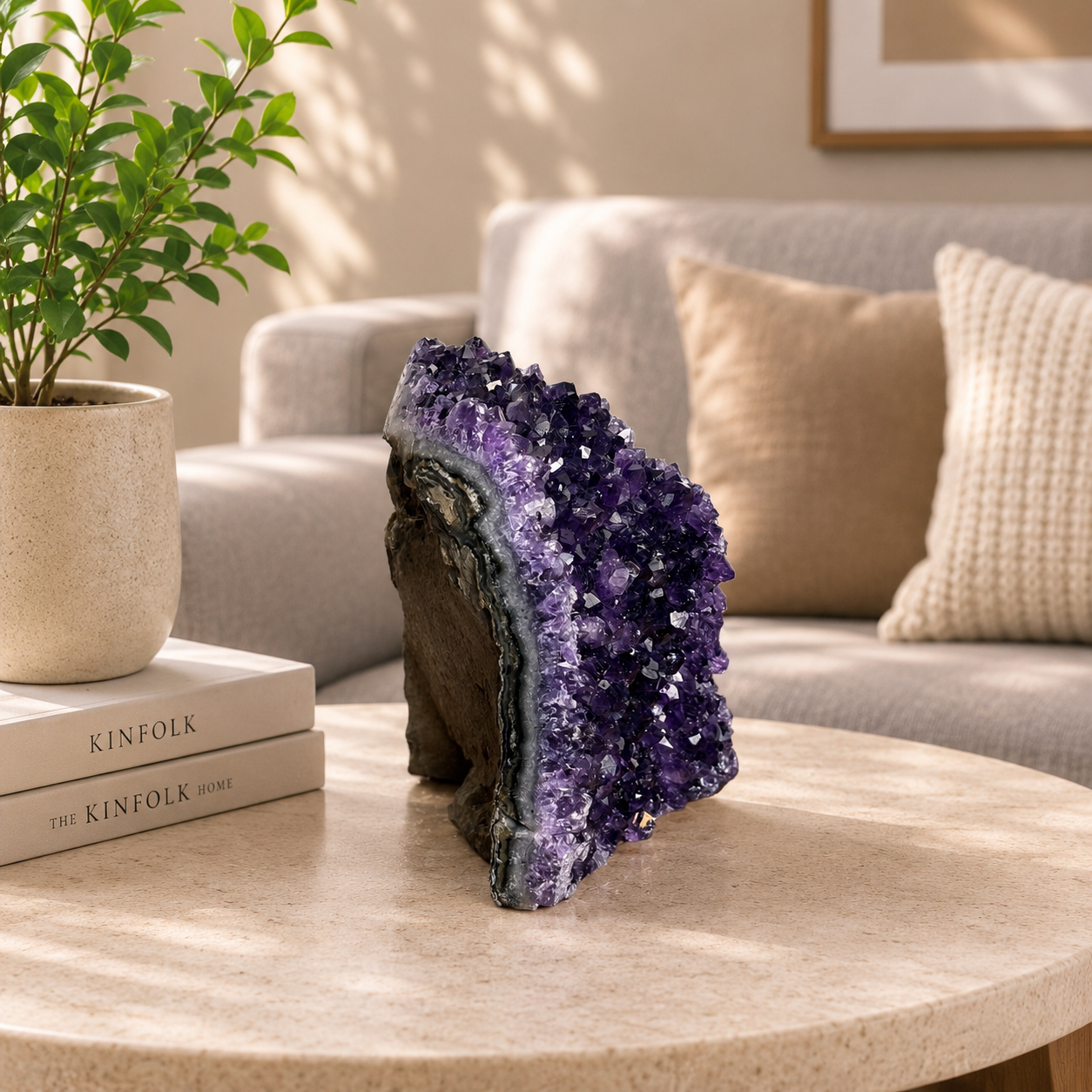 Velmora Amethyst Crystal Cluster – Natural Gemstone Home Décor, Peace & Elegance Symbol (3.9 Inch, 552 gm)