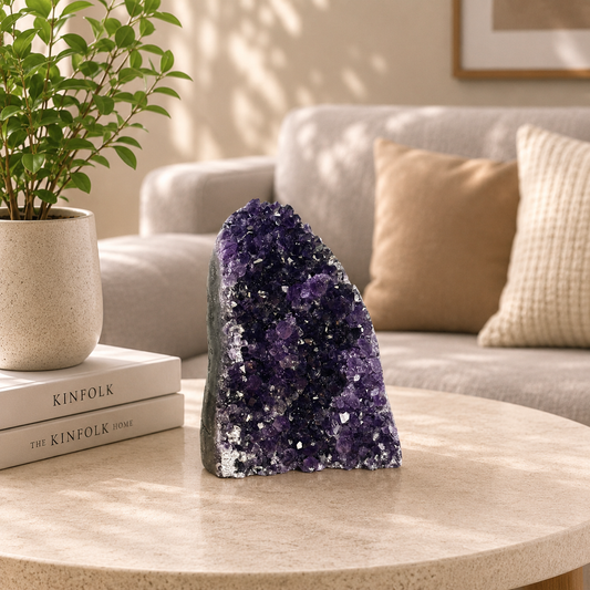 Velmora Amethyst Crystal Cluster – Natural Gemstone Home Décor, Peace & Elegance Symbol (3.9 Inch, 552 gm)