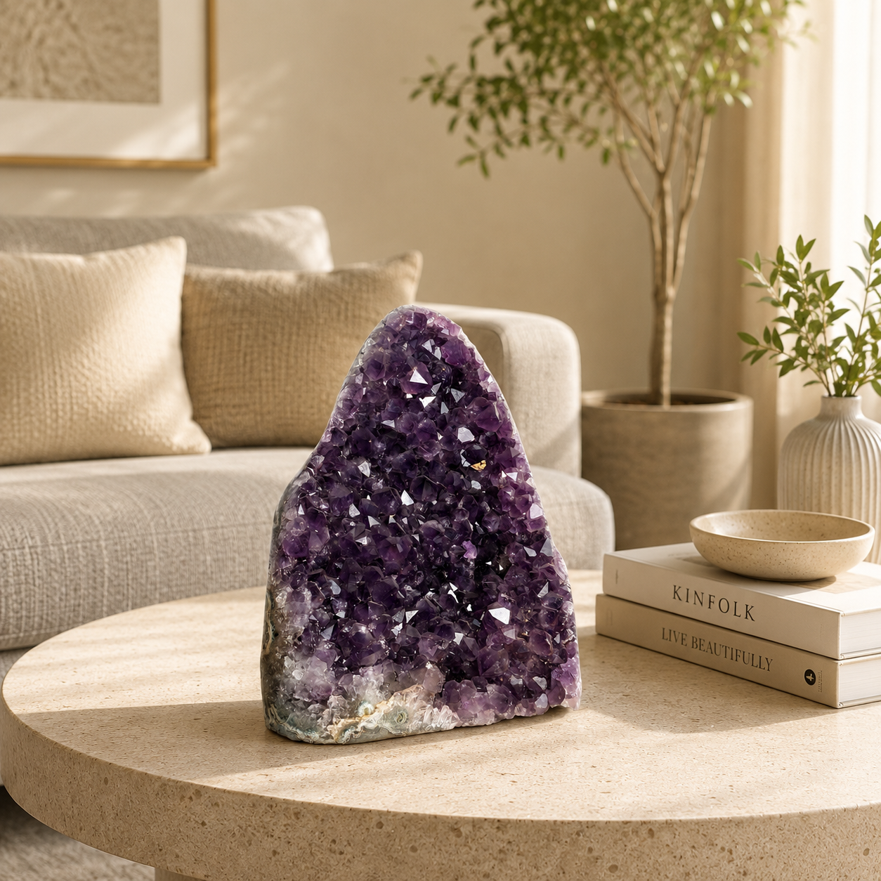 Velunara Amethyst Crystal Cluster – Natural Gemstone Home Décor, Peace & Harmony Symbol (4.2 Inch, 1.520 kg)