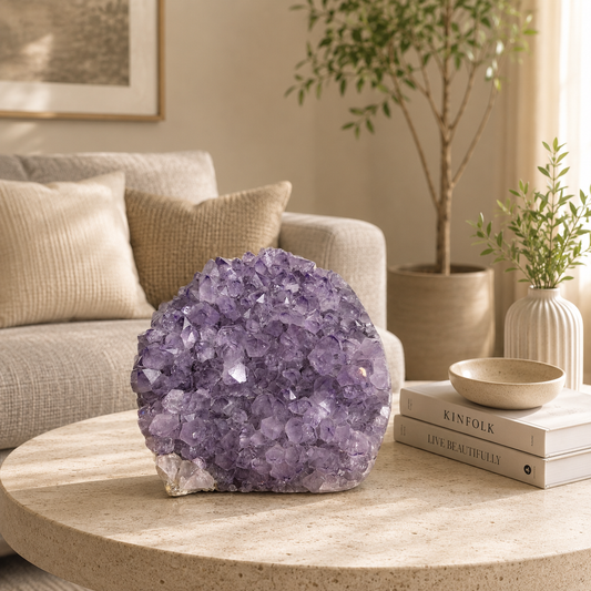 Amethyra Amethyst Crystal Cluster – Natural Gemstone Home Décor, Calm & Harmony Symbol (4 Inch, 2.262 kg)