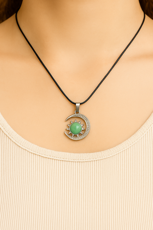 Green Jade Sun & Moon| Pendant