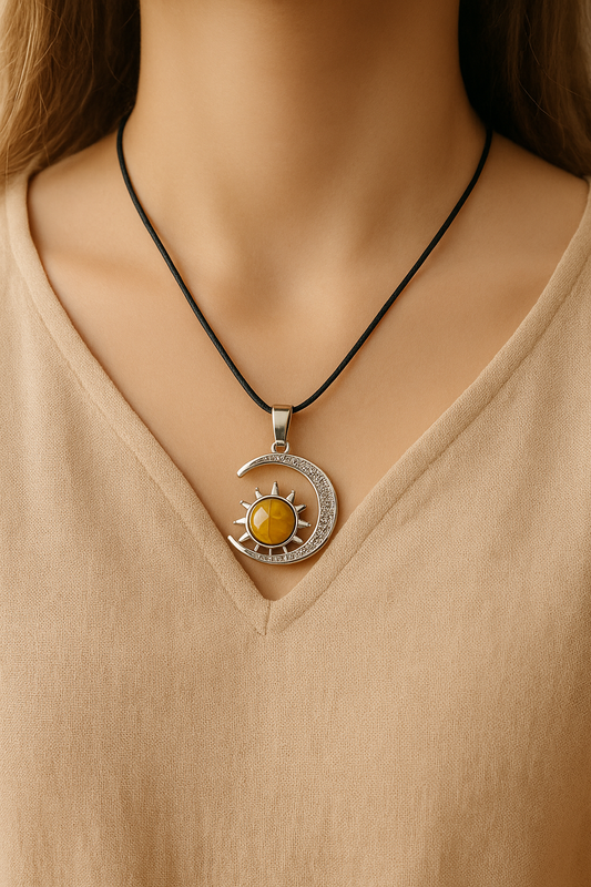 Tiger Eye Sun & Moon | Pendant